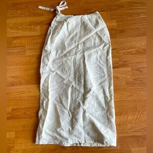 Linen Wrap Maxi Skirt Size Small